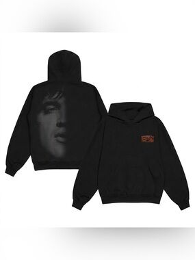 Unisex Elvis Presley In Concert Face Graphic Hoodie in Black
